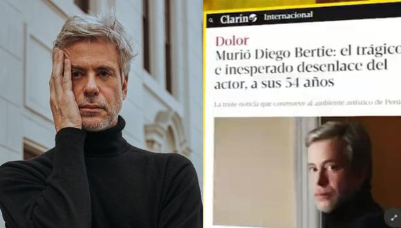 Medios internacionales informaron sobre el fallecimiento del actor Diego Bertie. (Foto: @diegobertieb/Clarín).