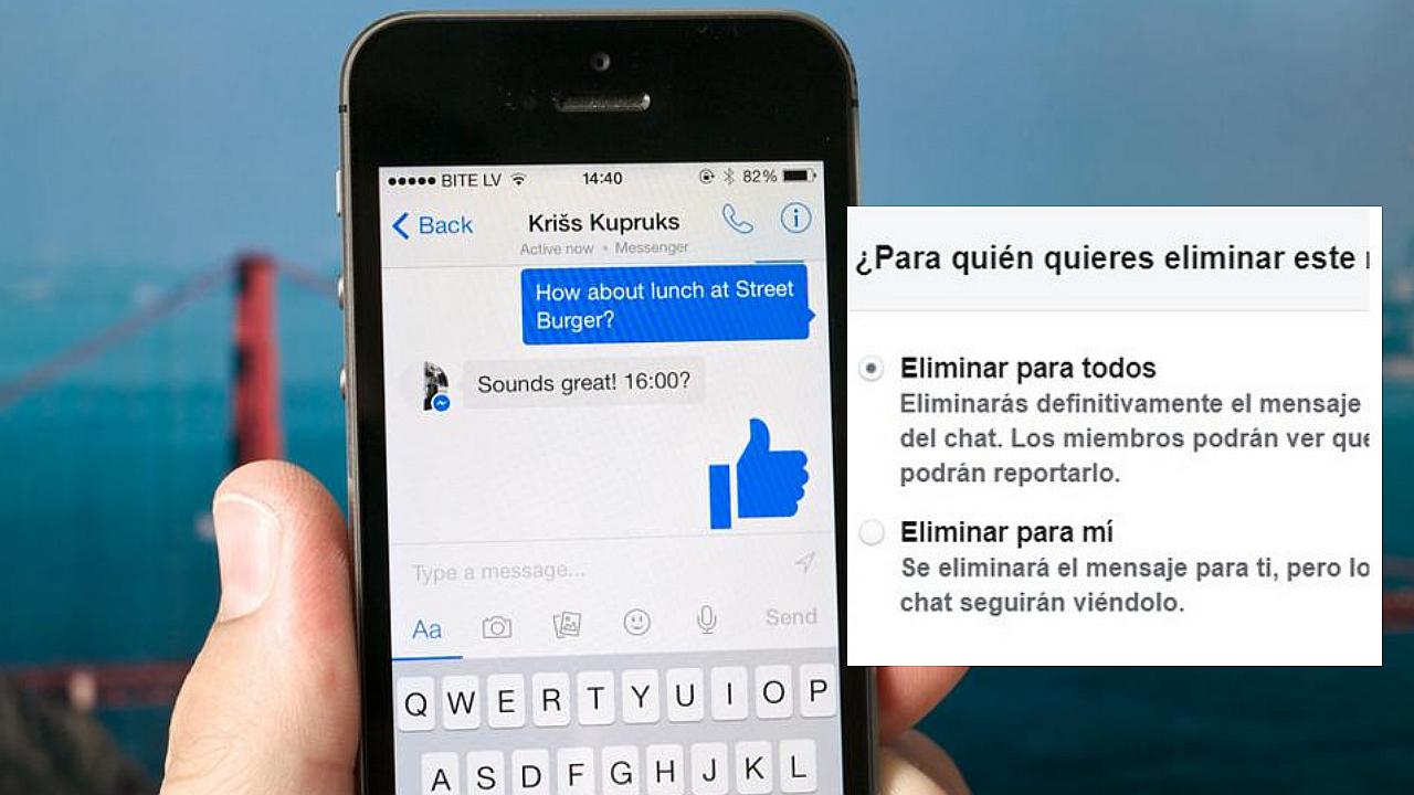 ​Facebook ahora permite eliminar mensajes enviados por Messenger