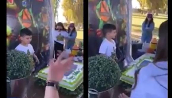 Niño golpea a su tía tras pesada broma de “torta en la cara” (VIDEO)