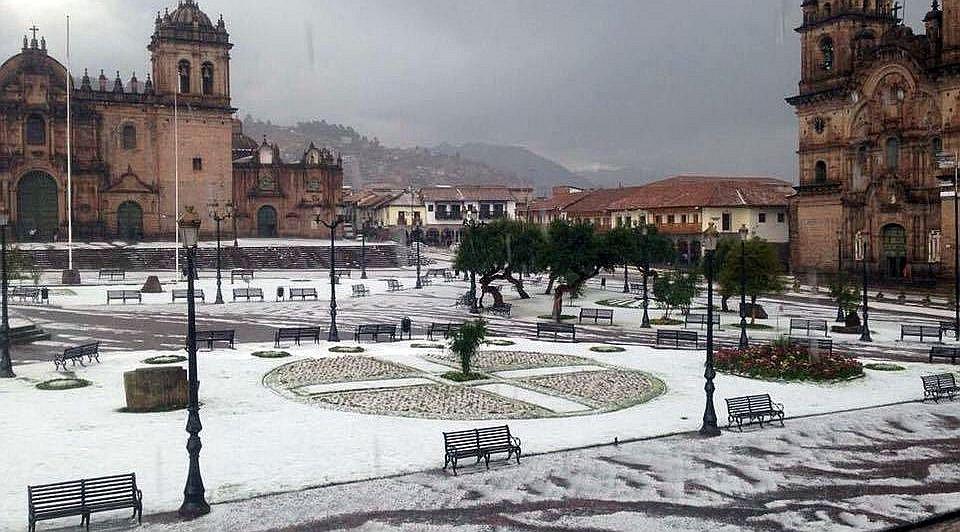 Cusco pintado de blanco, granizada cubre el cercado de la Ciudad Imperial (VIDEO)