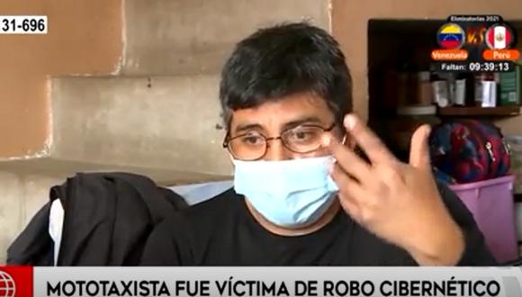 Mototaxista denuncia que fue víctima de robo cibernético por S/6.000. Foto: captura América Noticias