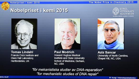 Nobel de Química para tres científicos por su trabajo sobre reparación del ADN