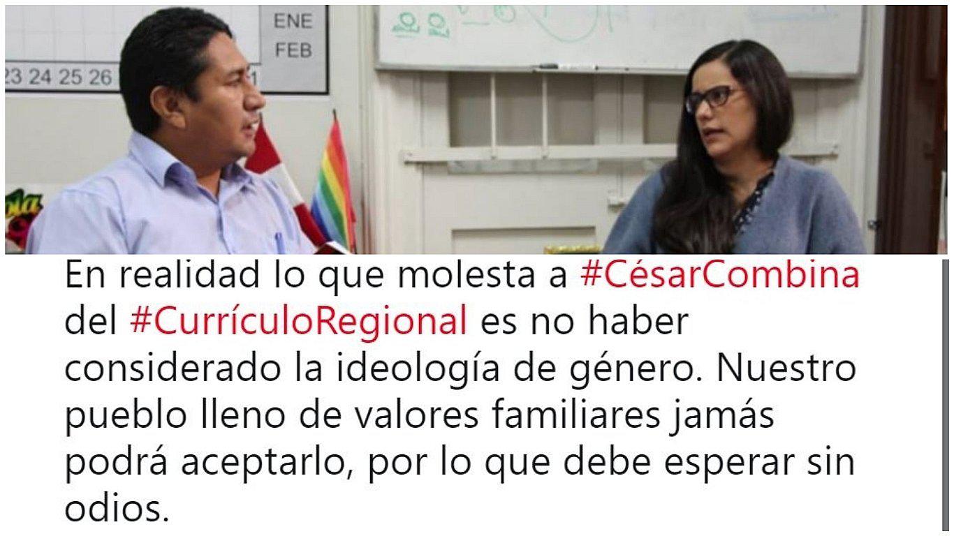 Cerrón acusado de machismo y misoginia por postura ante enfoque de género y mujeres 