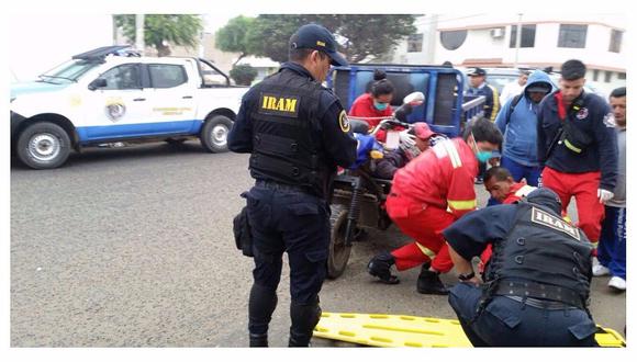 Trujillo: Trabajador del Segat resulta herido tras ser embestido por un taxi 