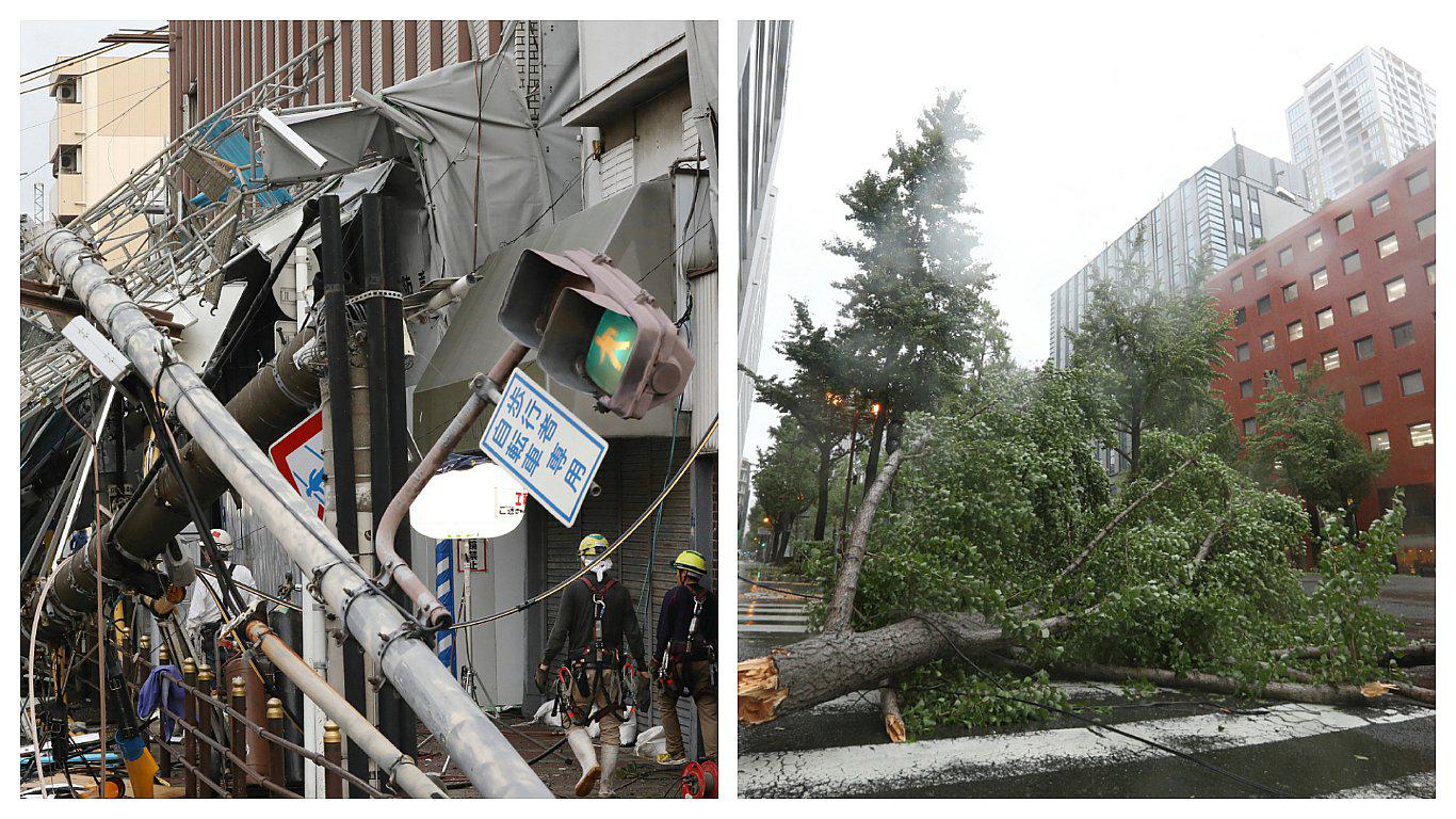 ​Escalofriantes imágenes del tifón Jebi que azotó a Japón (FOTOS y VIDEO)