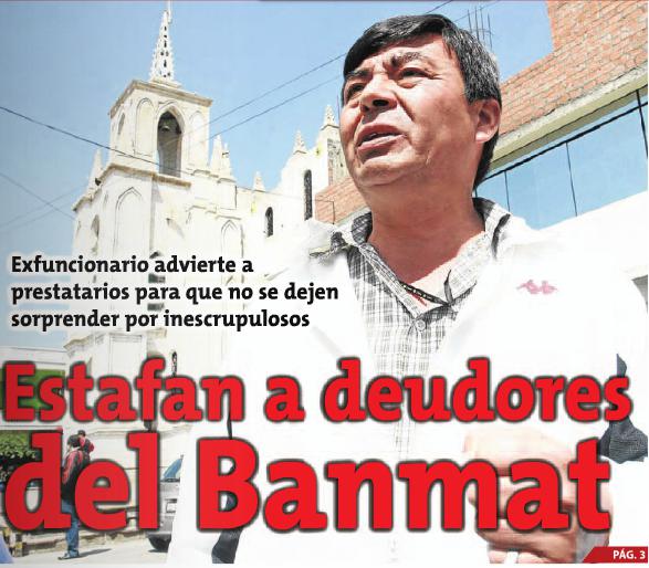 Alerta sobre estafa a deudores de Banmat