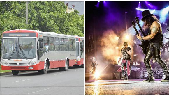 Guns N' Roses en Lima: Buses del corredor hasta las 2:00 a.m. por concierto