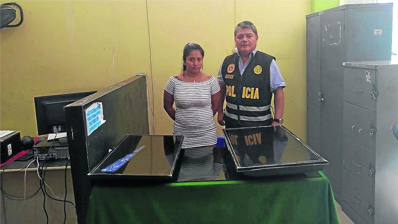 Atrapan a ecuatoriana con televisores robados