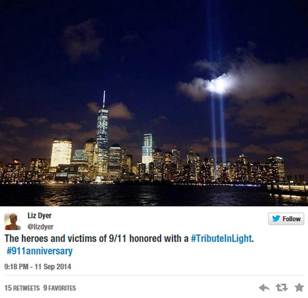 Realizan tributo de luces por tragedia de las torres gemelas