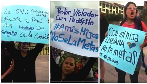 'Con mis hijos no te metas': Así responden a la marcha en Cusco 