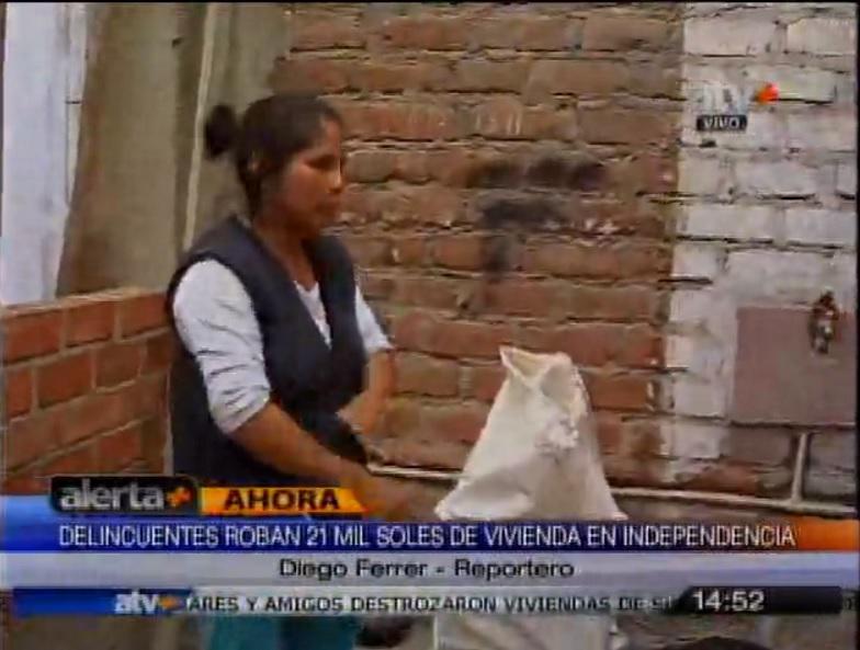 Delincuentes roban 21 mil soles en vivienda en Independencia