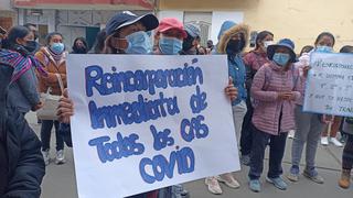 “Héroes de la salud” protestan indignados en Huancavelica