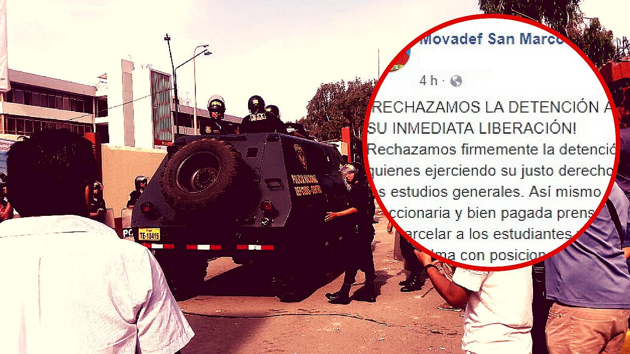 San Marcos: Prosenderistas Movadef y Fudepp rechazaron intervención policial (FOTOS)
