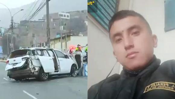 El fallecido es el conductor del auto identificado como Antoni Jesús Perales Trujillo, quien era un suboficial de tercera de la PNP que trabajaba en la Dinincri. (Captura: Latina)
