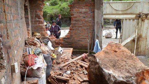 Caída de rocas destroza vivienda en distrito de Ascención