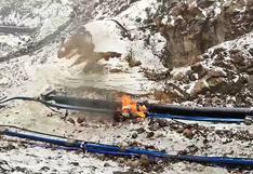 Huarochirí: dos muertos y tres heridos dejo volcadura y posterior incendio de camioneta Ticlio