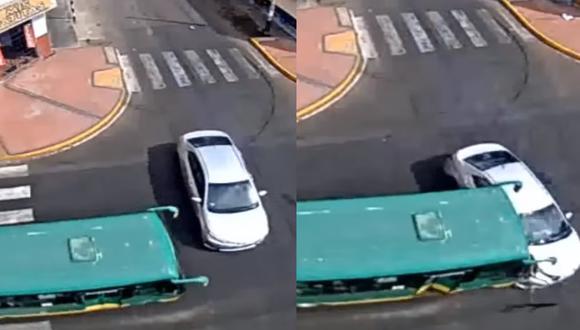Ambas unidades se cruzaron entre sí y las impactantes imágenes fueron viralizadas en redes sociales. (Video: Municipalidad Provincial de Tacna)