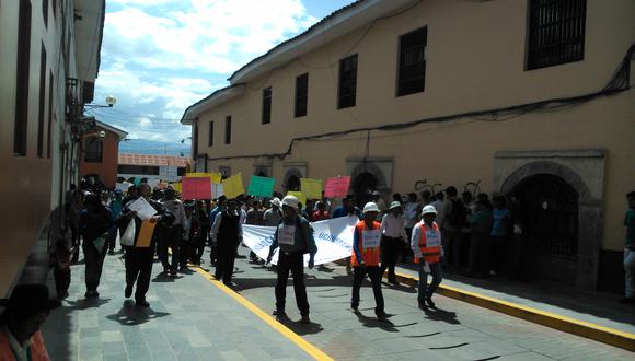 Pobladores de Uchuypampa realizan marcha contra el GRA y TGP