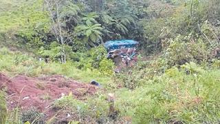 Bus interprovincial que partió de Chiclayo se despista y cae a abismo en la región San Martín