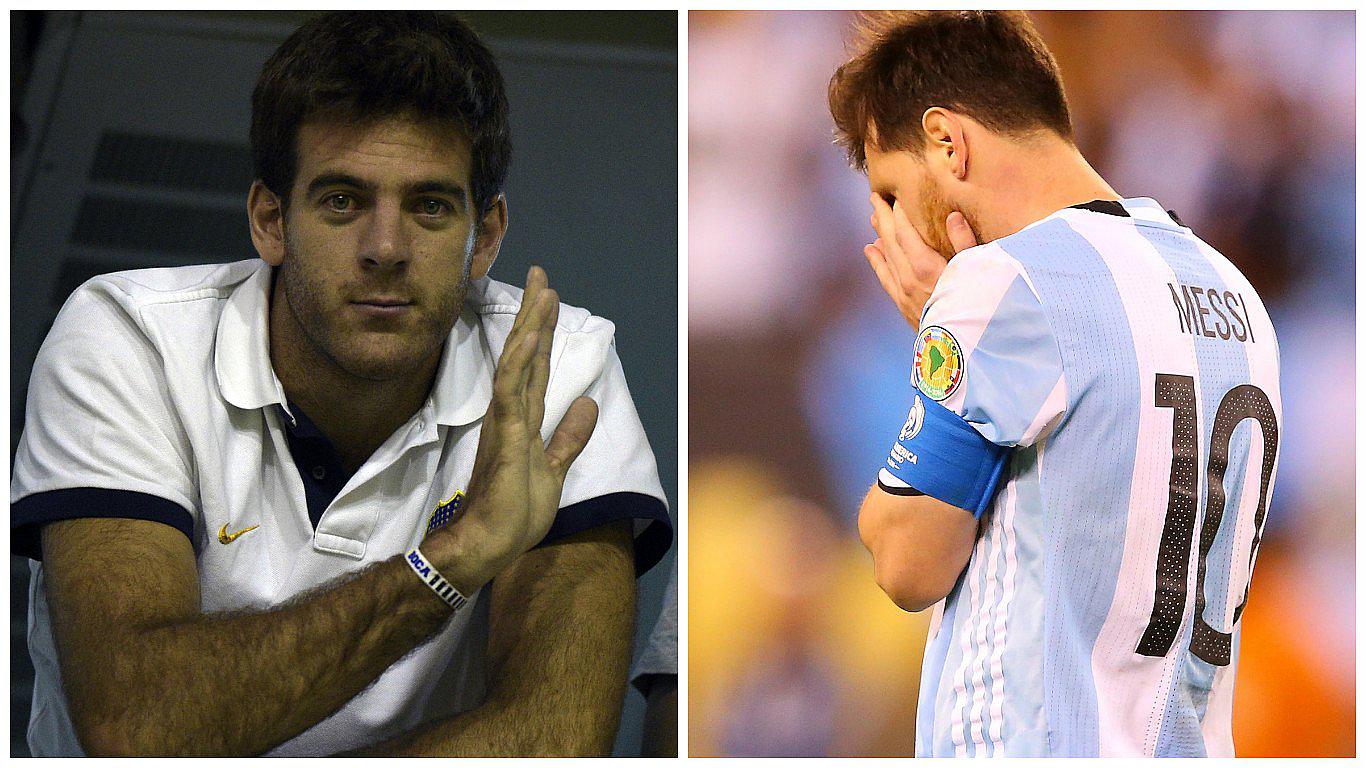 Juan Martín Del Potro cree que Lionel Messi debe reflexionar sobre su salida de la selección