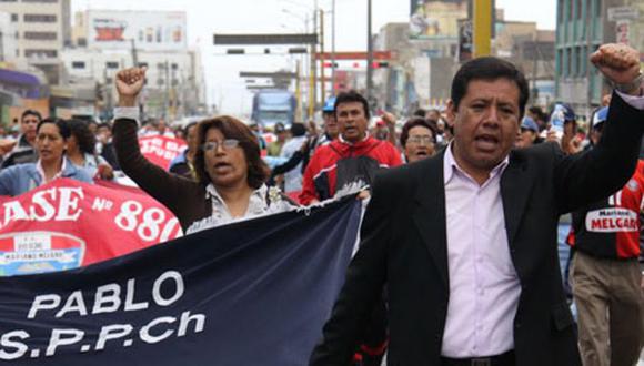 Marcha del Sutep congestiona el tránsito en el Cercado de Lima