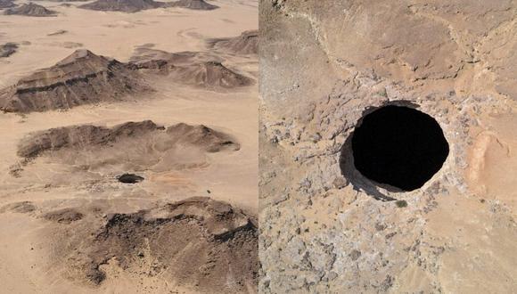 El agujero de Barhout, mejor conocido como “Pozo del Infierno”, se erige en medio del desierto del este de Yemen. | Crédito: AFP