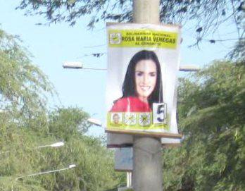 Banderines de Rosa maría Venegas vulneran las normas