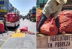 ​Agricultores arrojan cebolla como protesta por precios bajos