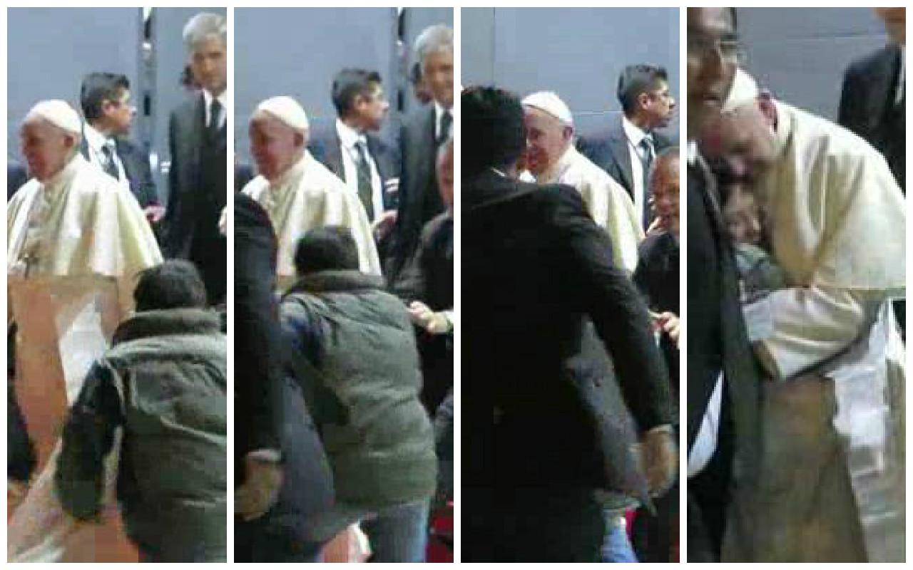 Emotivo: Niño burla seguridad y abraza al Papa Francisco [VIDEO]