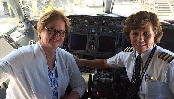 ​Facebook: Piloto peruana tuvo emotivo encuentro con primera dama Nancy Lange