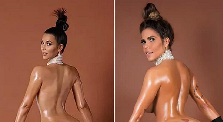 Candidata a Miss BumBum remece internet al recrear icónica foto de Kim Kardashian