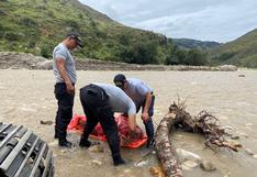 Policías recuperan cadáver de chofer que cayó al afluente en Dos de Mayo en Huánuco