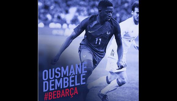 Barcelona oficializó el fichaje de Ousmane Dembélé