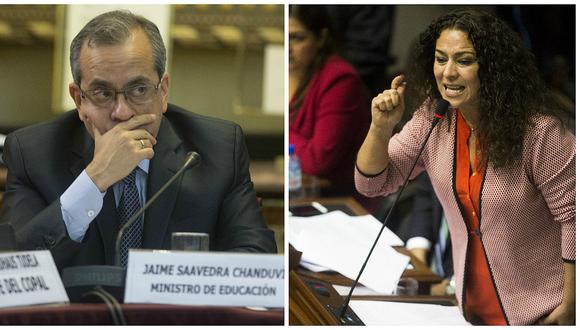 ​Cecilia Chacón criticada por su comportamiento durante sesión de Jaime Saavedra (VIDEO)