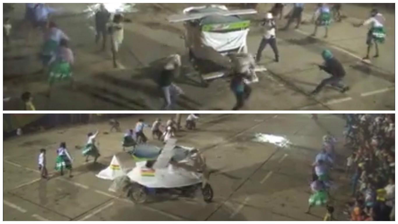 Increíble: Escenifican carga de droga en desfile por carnaval en el Vraem (Vídeo)