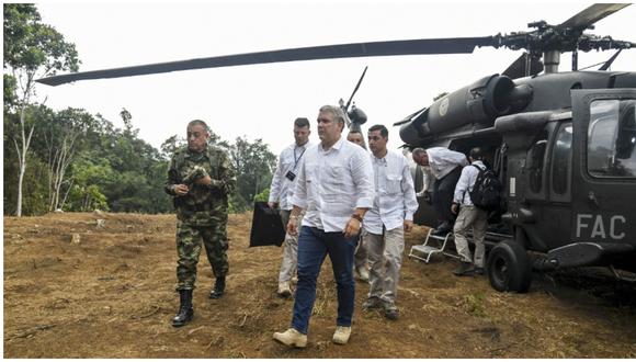 Disparan helicóptero en el que viajaba el presidente de Colombia. (Foto referencial: AFP)