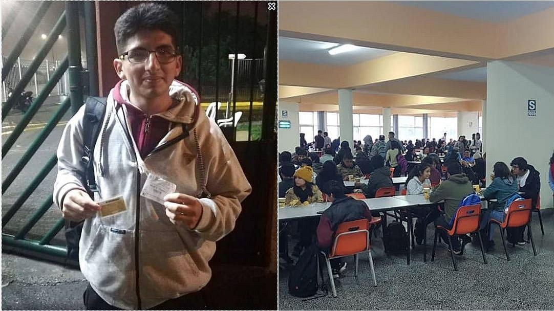 Sanmarquino que fue el primero en cola del almuerzo especial: "​Logramos aguantar el frío" (FOTOS)