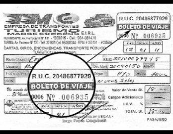 Boletas falsas en terminal Los Andes