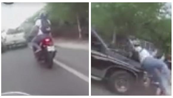 Motociclistas salvan de morir tras ser arrollados por una camioneta (FOTOS)