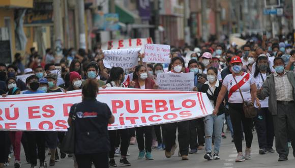 Marcha en contra de la vacancia y la lucha contra la democracia en la ciudad de Huánuco. (Fotos: Teo Torres)