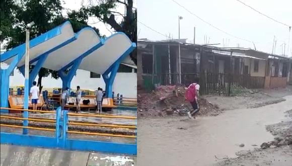 Menores tuvieron que refugiarse en plazuelas, mientras que otros prefirieron caminar a sus casas tras la lluvia registrada la tarde de hoy.