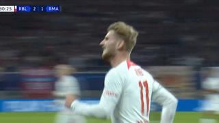 Real Madrid  vs. Leipzig: Timo Werner consiguió el 3-1 del cuadro alemán (VIDEO)