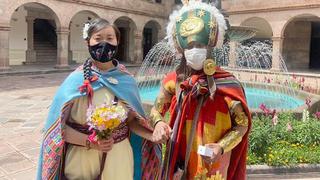 Cusqueño y japonesa se casan al estilo antiguo en Cusco:  él como guerrero y ella como princesa inca (FOTOS)
