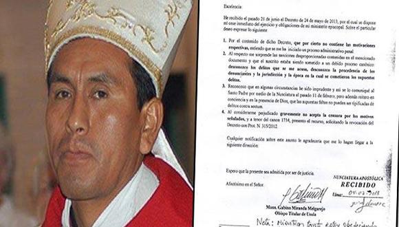 Ex Obispo Gabino Miranda:  "A veces he sido imprudente"