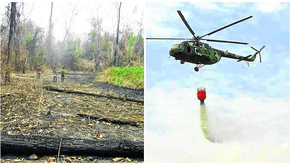 ​Lucha área contra incendio forestal en Selva Central