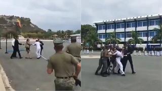 Cadete mujer se arrepiente de haberse presentado a la Marina en plena ceremonia de inicio (VIDEO)