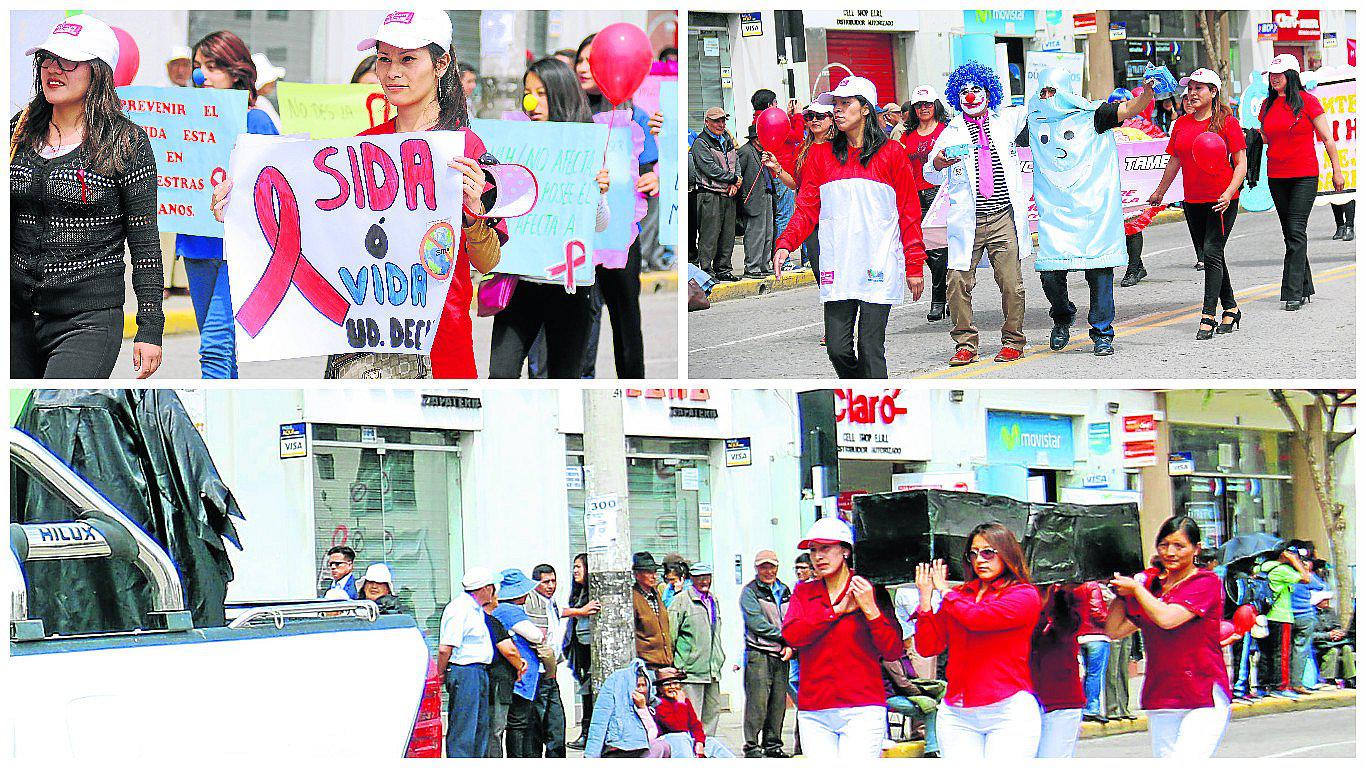 ​Con ataúd y vestidos de condones sensibilizan sobre el contagio de VIH 