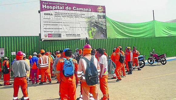 Obreros hicieron varias paralizaciones durante la construcción del hospital de Camaná