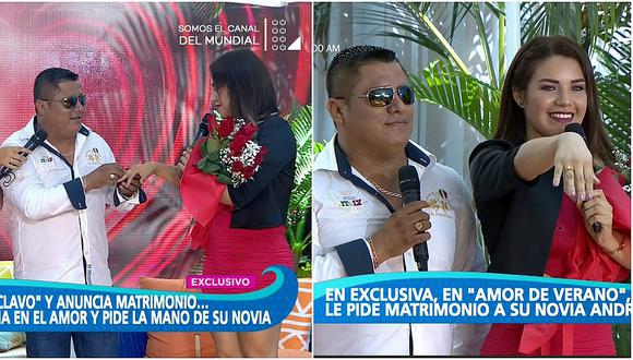 Robert Muñoz le pone el anillo a su novia en vivo y revela fecha de boda (VIDEO)