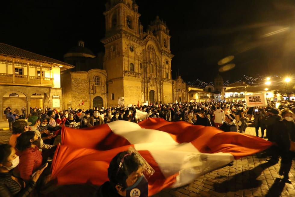 Cusco también protesta contra Manuel Merino. (Juan Carlos equeiros/ @photo.gec)